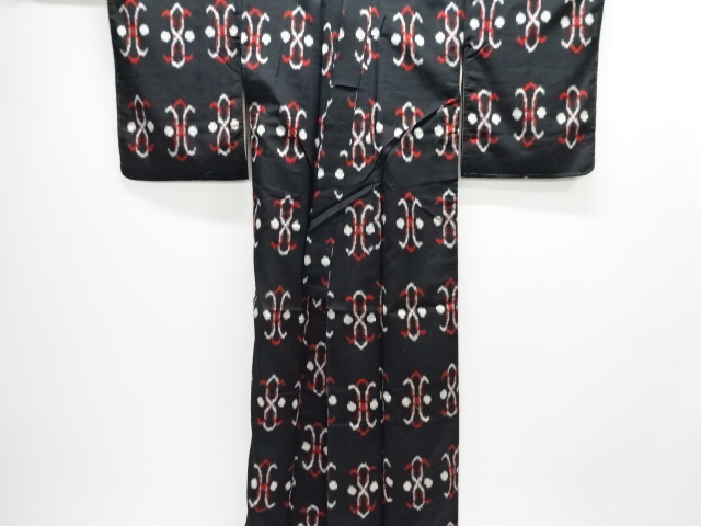  大正ロマン　抽象模様織り出しお召着物